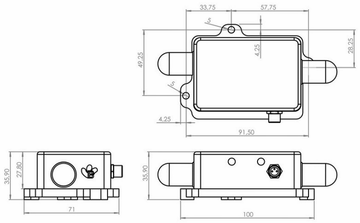 BeanDevice? 2.4GHz AX-3D -SR 傳感器尺寸圖