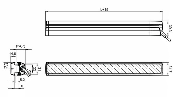 ELC100T30-1500 安全光幕發(fā)射器尺寸圖