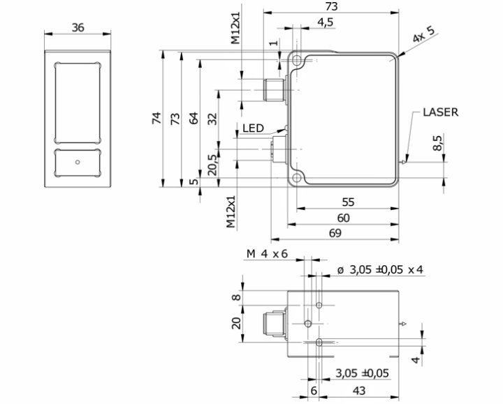 OXM200-B02A.001 傳感器的尺寸圖